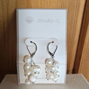 Studio G Freshwater Pearl Lever Back Earrings